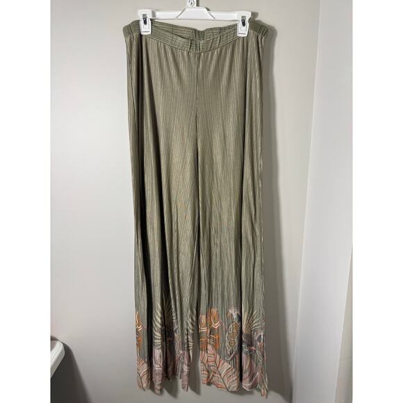 Farm Rio Anthropologie Guadalupe Parrot Wide Leg Pants Size XL - Picture 2 of 7